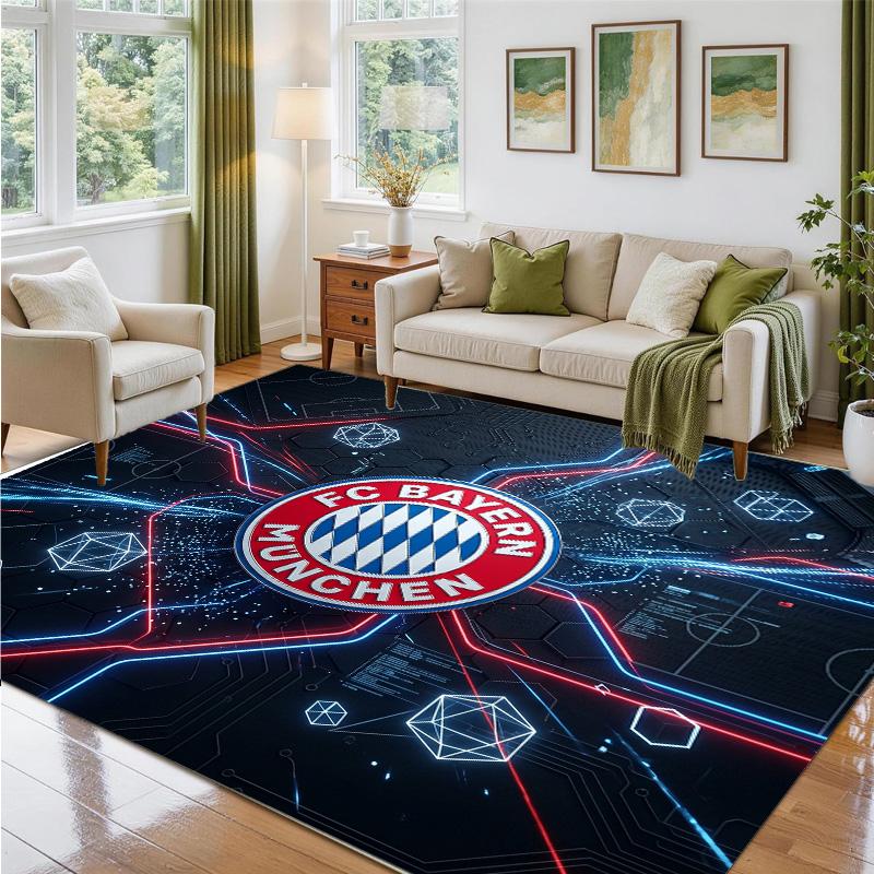 Tapis Velours Cristal Design Bayern Munich Tapis Décoratif Doux pour Chambre à Coucher Entrée