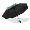 Psychedelic Floral Automatic Opening Folding Umbrella with 8-Rib Iron Frame - Portable Design for Outdoor Use, Festive Gift, Travel, Daily U