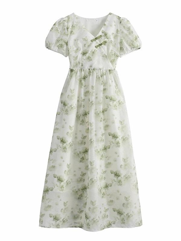 Women's 2026 Summer Floral Slimming Long Dress - Elegant & Graceful Style