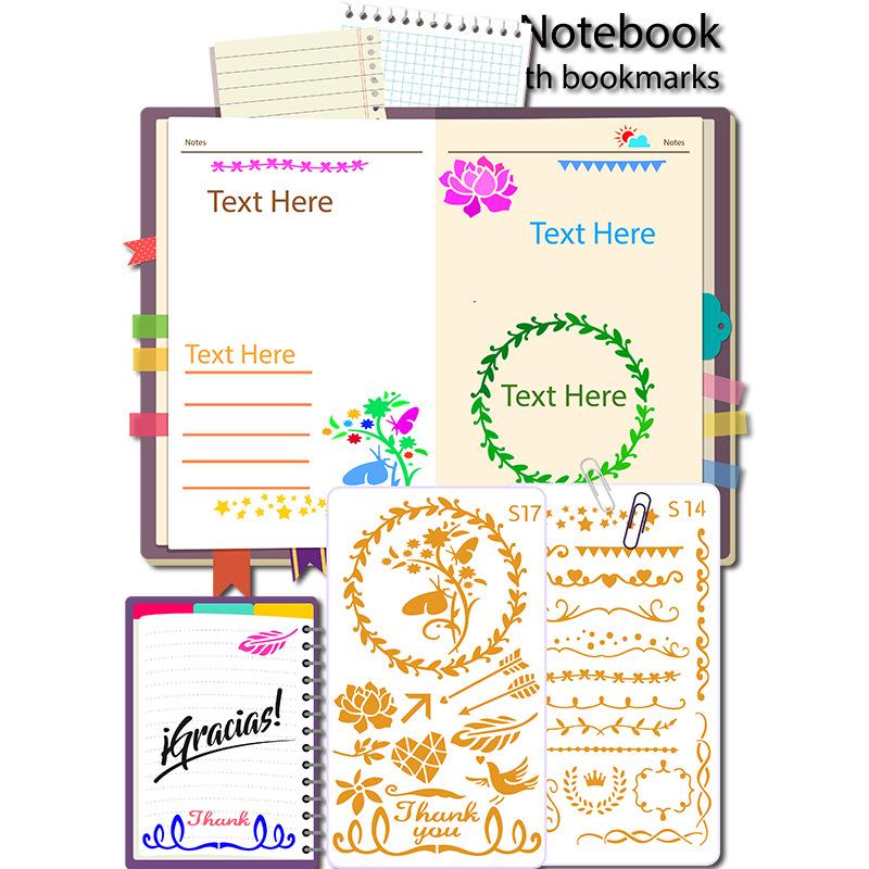 Handbücher, Ausgestanzte Malvorlagen, DIY-Tagebücher, Scrapbooks, Fotoalbum-Gestaltung, Formgrafiken, Plastikschablonen