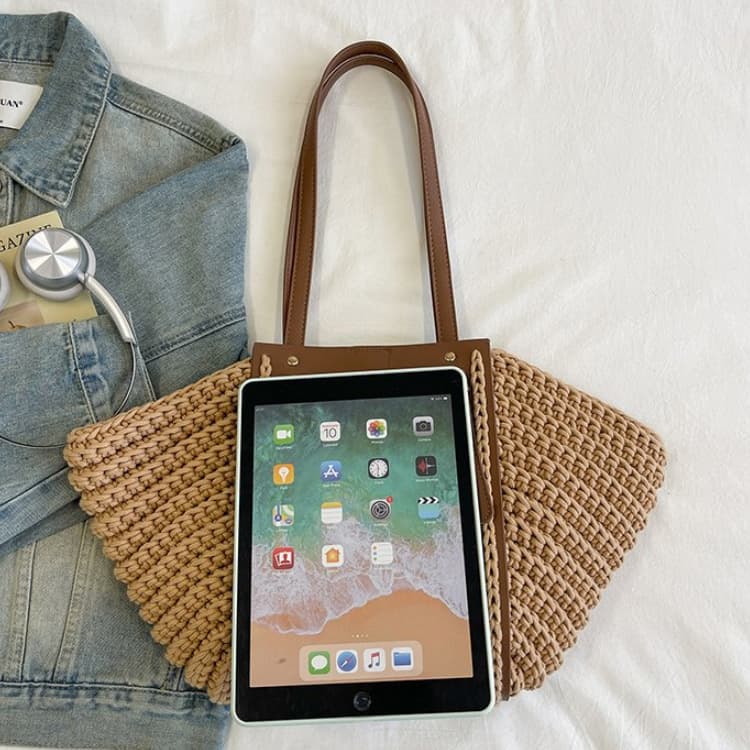 Bolso de hombro de paja para mujer