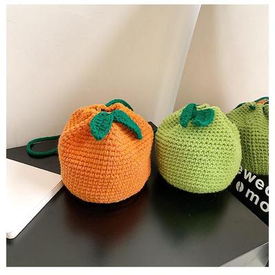 Handmade Ugly Orange Crochet Wool Shoulder Bag - Cute Crossbody for Women