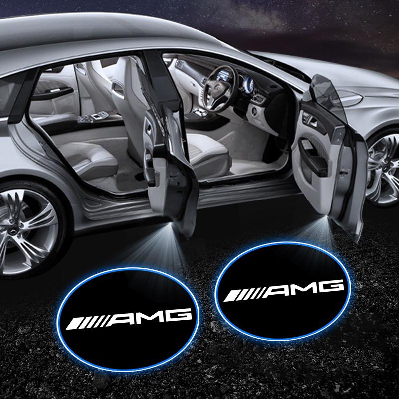 2Pcs Car Door Emblem Light LED Welcome Lamp Wireless Laser Projector For Mercedes Benz GLK GLA A B C E R G Class C180 S200 S300 W176 W246 W205 W213