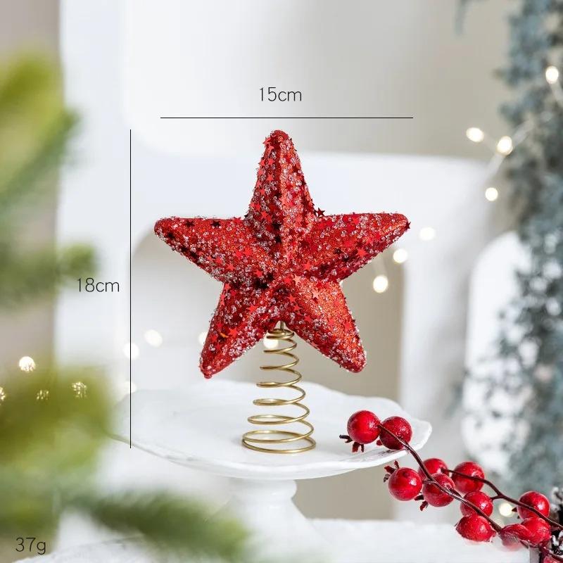 Błyszcząca Gwiazda Choinkowa z Pianki Topper Gwiazda na Szczyt Choinki Dekoracja Unikalna Sztuka Żelazna Wisząca Ozdoba Choinkowa DIY Party Wisior