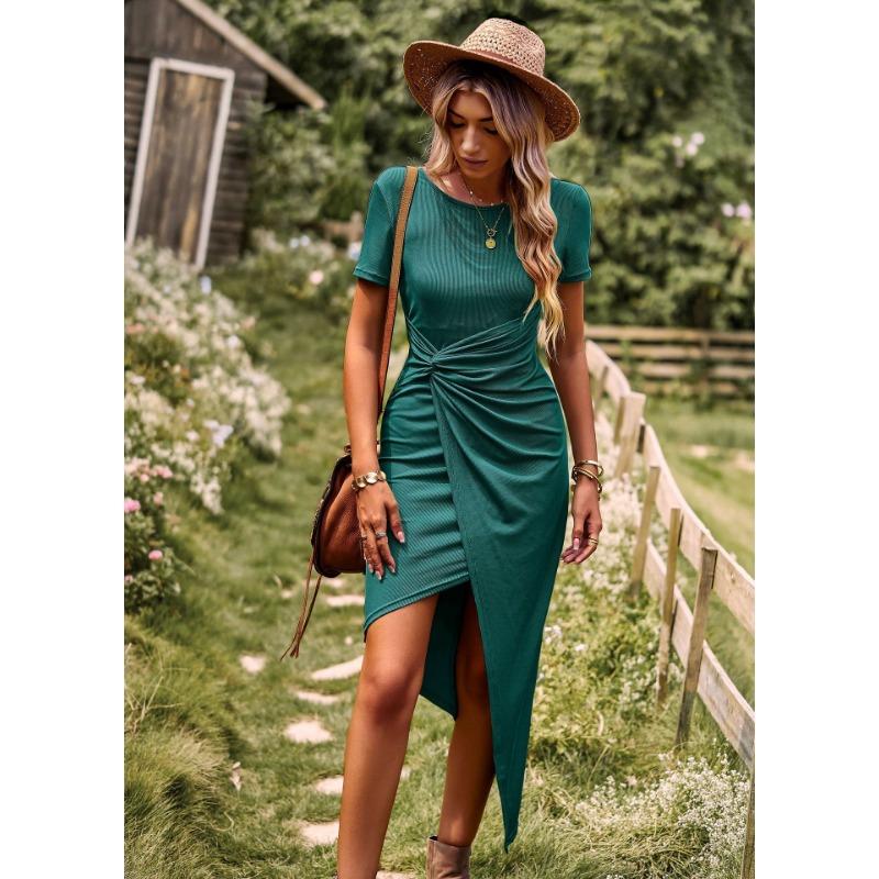 Knitted Dress Spring and Summer High Light Dress Casual Skirt