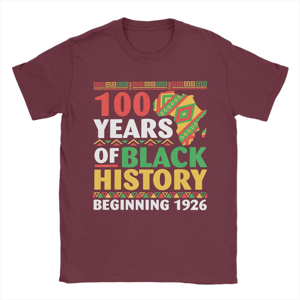 Unisex TShirt Years Black History Beginning Centennial Africa Leisure Cotton Tees Short Sleeve T Shirts Clothing Plus Size