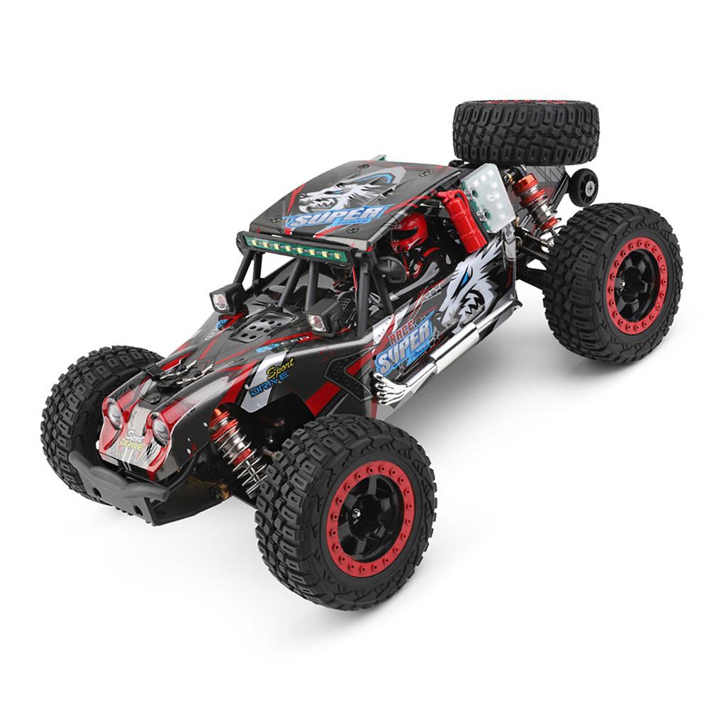 Remote Control Car, 2.4 GHz 60 KPH High Speed 4WD Electric Vehicle with Brushless Motor and LED Lights, Rechargeable