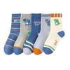 5 Par Pojkes Mellanhöga Strumpor Randy Liten Dinosaurie Mjuka och Delikata Fukttransporterande och Andningsbara Ports Strumpor Söta 1-14 År