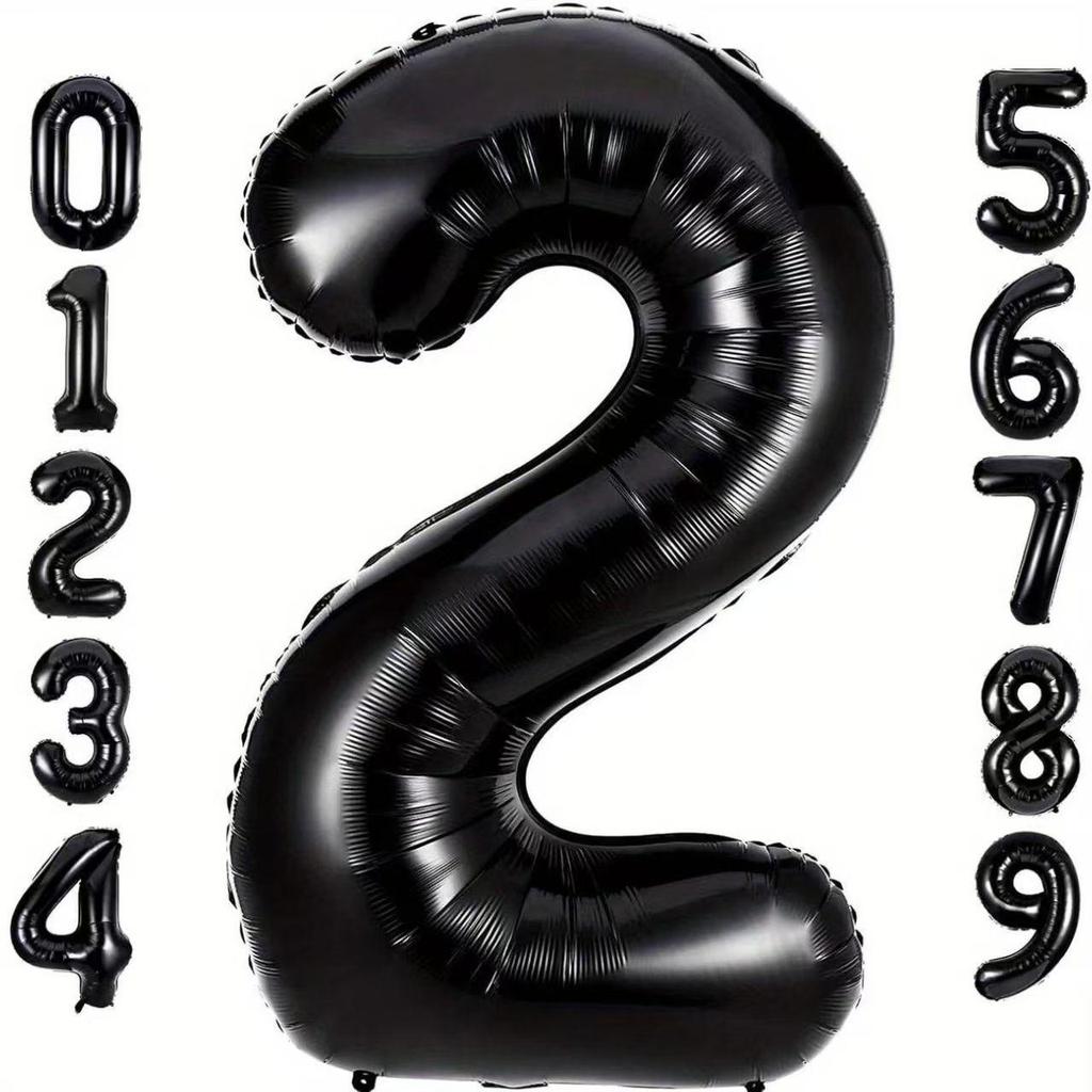 32-inch Black Aluminum Foil Balloons for Birthday Party Decorations
