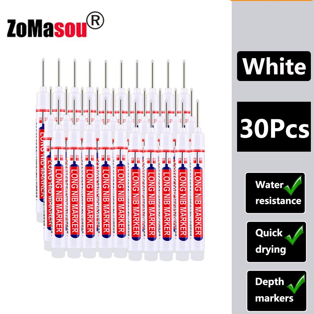 20mm 1-100 Stück Wasserdichter Tieflochmarker Stifte mit langem Kopf für Holzbearbeitung für Metall Tischler Weiße/Schwarze/Rote/Blaue/Grüne Tinte