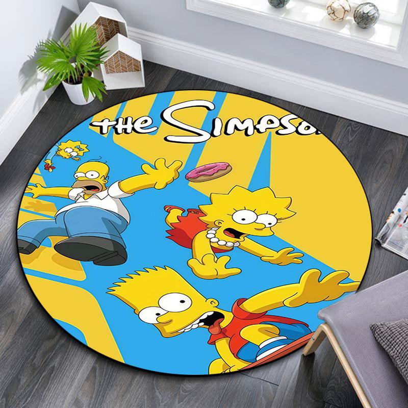 The Simpsons Poster pattern round rug,Carpet Rug for Living Room Bedroom Playroom ,Non-slip Floor Mat,Holiday Gifts and Birthday Gifts.