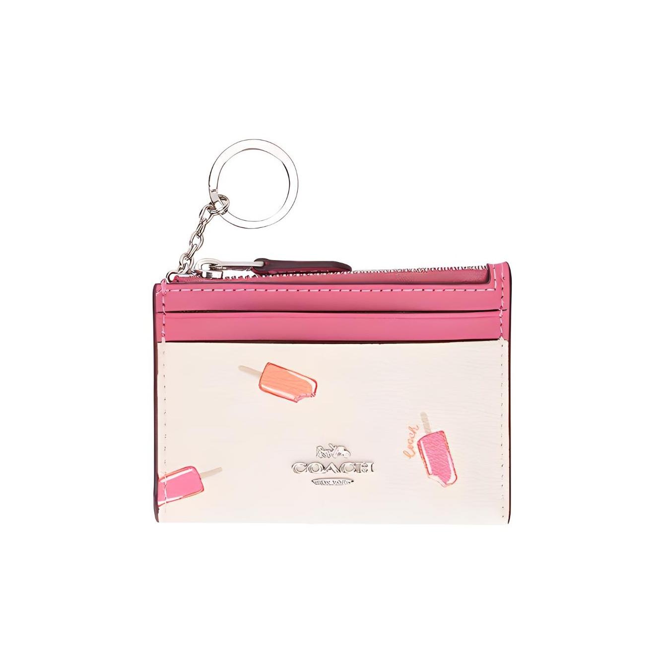 

Coach Skinny Id Case Mini Wallet Women Wallets White Multicolor C4550-SVCAH Basic Set (Bag+Dust Bag)