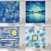 Watercolor Blue Starry Sky Shower Curtain Polyester Fabric Bath Curtain for Bathroom Curtain Decor Shower Curtains Cortina Ducha