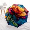 1pc Rose Bloom Automatic Open/Close Exquisite Umbrella - Compact Travel Umbrella, 8-Rib Heavy-Duty Construction, Ideal Gift, Outdoor Accesso