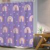 Kids Girls Purple Rainbow Shower Curtain Boho Rainbow Lavender Polka Dots Cartoon Cute Princess Vintage Preppy Girly Bathroom