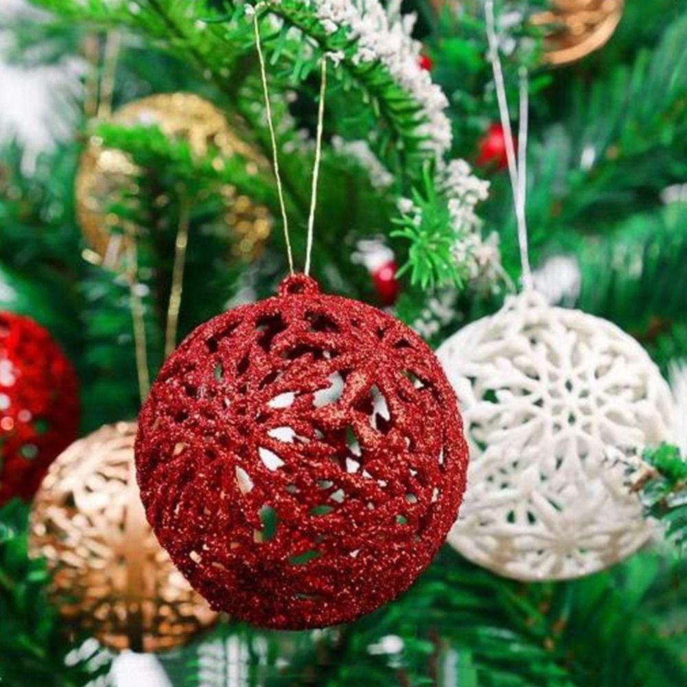 6Pcs Plastic Christmas Ball Pendants 6CM Christmas Tree Decoration  Party