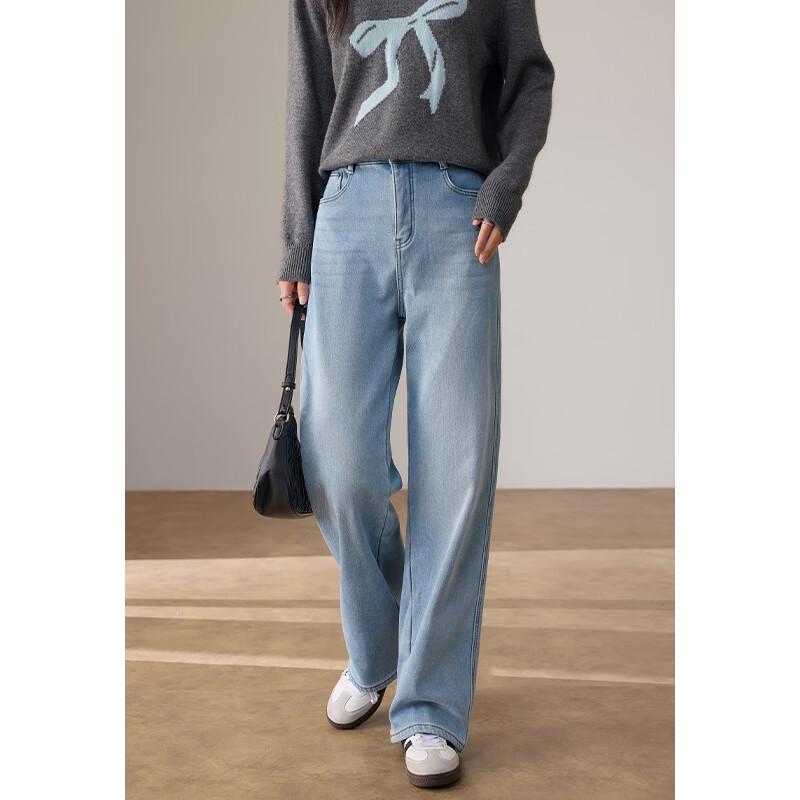 

VICTORIA&VERA Women s Fleece-Lined Straight Jeans XL