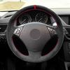 Black+ Red Steering Wheel Suede Leather Cover For BMW 3 Series X1 E84 2010-2013