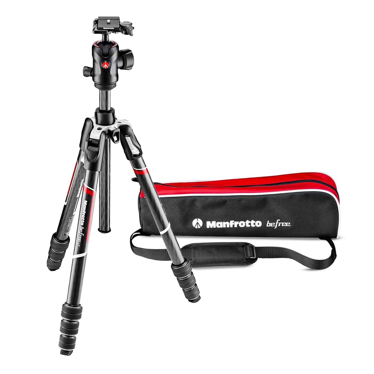 

Vitec Imaging Manfrotto Tripod BefreeGT Carbon Freehead T Tripod Kit Black Fully extended height 162cm Extended height 138cm Retracted length 43cm чорний