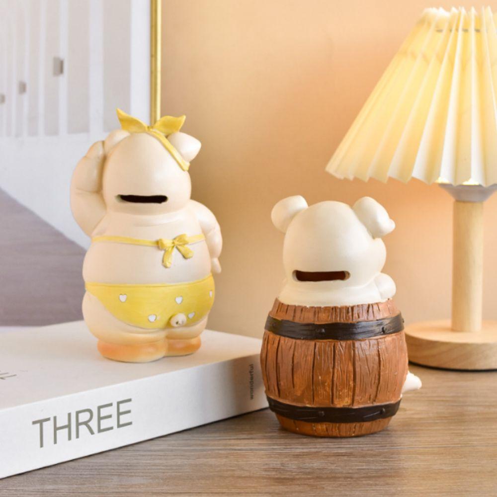 Durable Animal Saving Box Cute ResinPig Ornament Unique Pig Piggy Bank  Children Toy