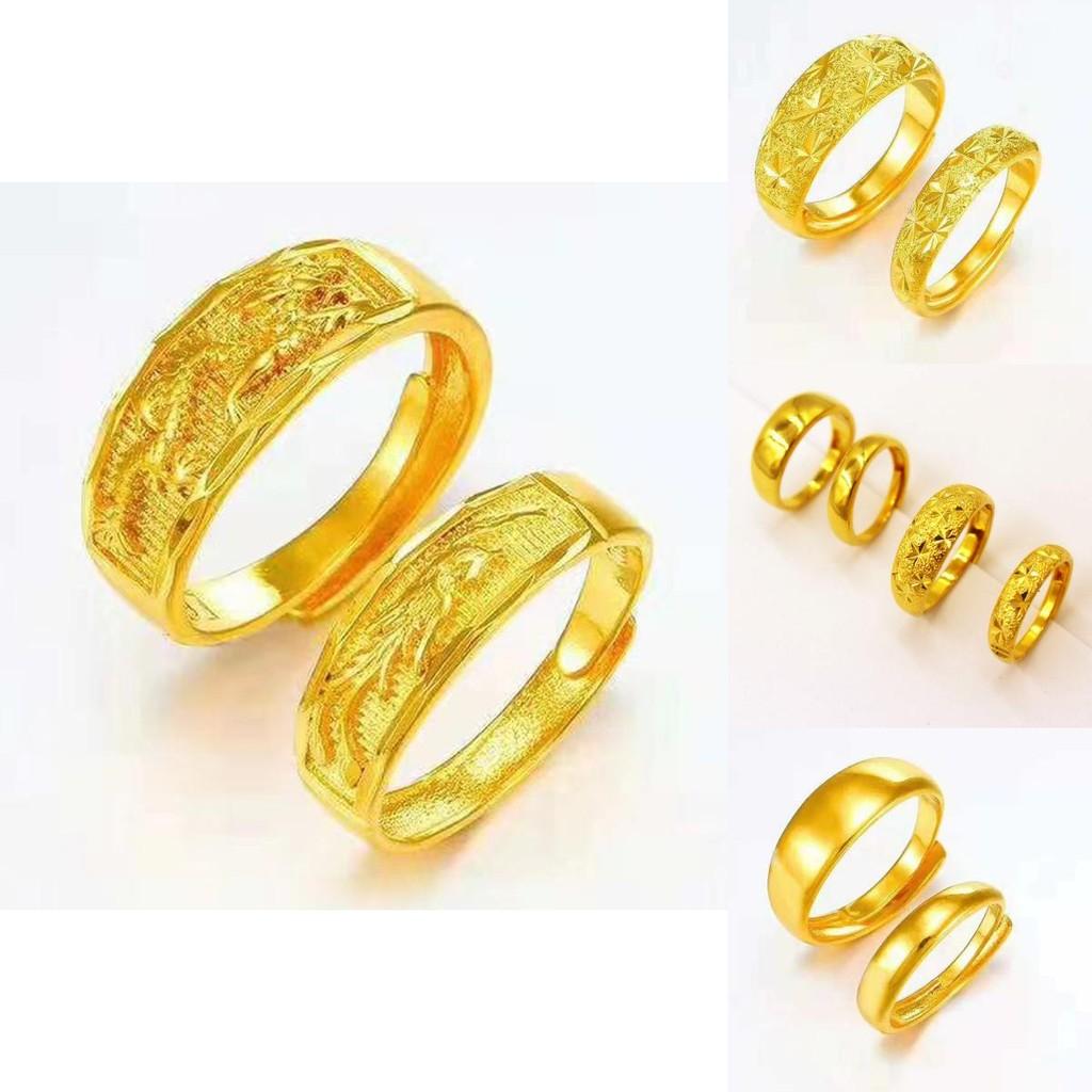 Gorgeous Gold Plated Copper Couple's Rings With Starry Meteor Shower Theme For Romantic Gifts