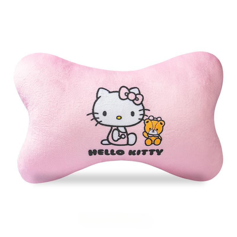 Hello Kitty Car Neck Pillow Cartoon Car Headrest Pillow Car Accessories Interior Woman Kawaii Seat Pillow