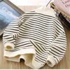 Boys Stripes Sweatshirt Coats Spring Autumn Girls Casual Pullover Big Kids Clothing Lapel Zipper Tops Children Sportswear