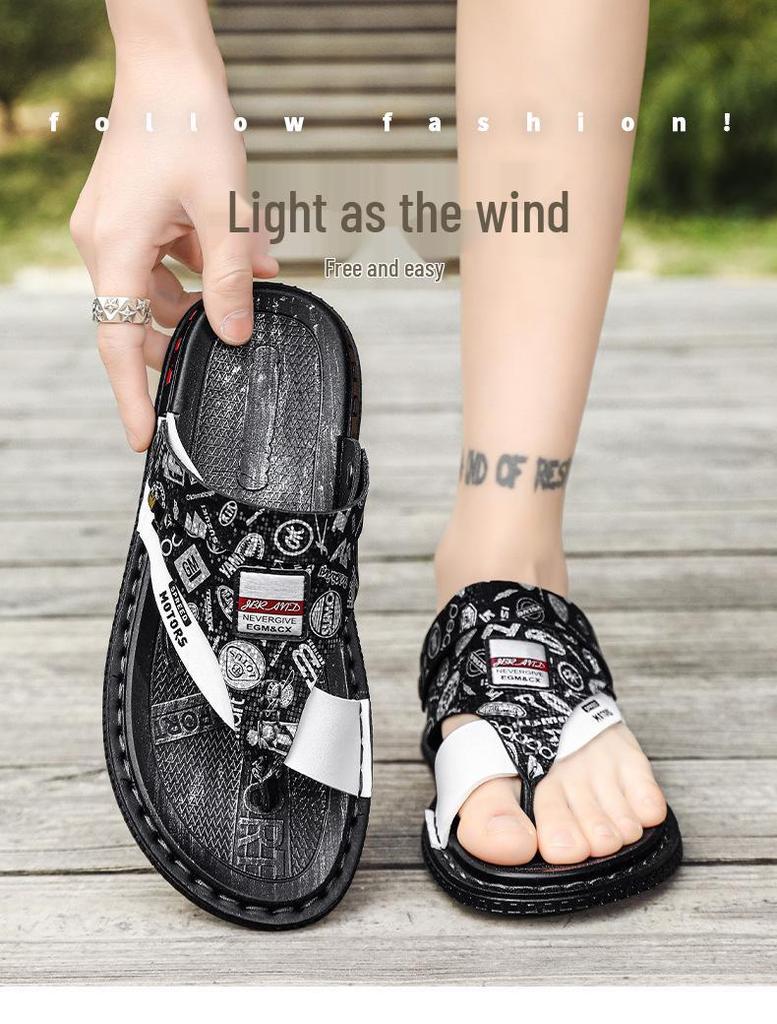 Men's Summer Dual-Use Non-Slip Korean Style Casual Beach Sandals