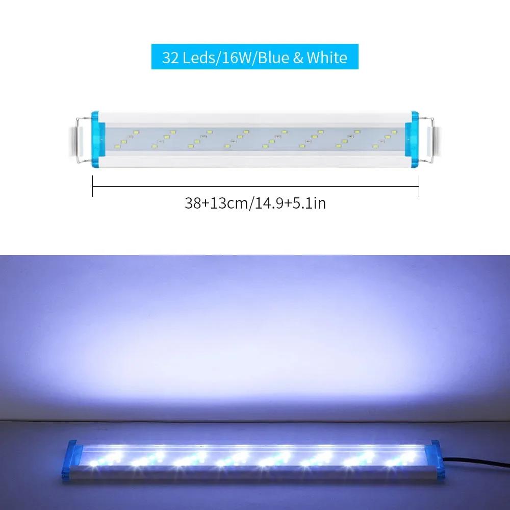 Super Slim LEDs Aquarium Lighting Aquatic Plant Light Extensible Clip On Lamp 18-75CM For Fish Tank 90-260V