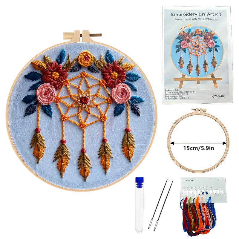 

1 набор Рождественский набор для вышивания Ловец снов Набор для вышивания с английскими инструкциями для иглы DIY Вышивка Ручная работа Тканевый материал Ки