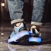 Kid's Roller Skates Removable Flat Charging LED Four Wheels Glowing Sports Shoes Pink Women's Glowing Sneakers