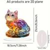 2D Colorful Animal Acrylic Ornaments Colorful Cat Figurine Decoration Kitten Standing Miniature Desktop Decoration For Home
