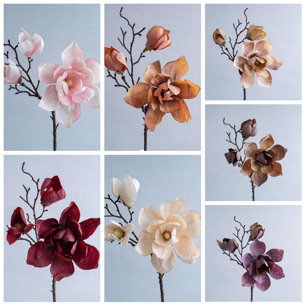 Three-Headed Magnolia Artificial Flower for Wedding Decor (CL22001)