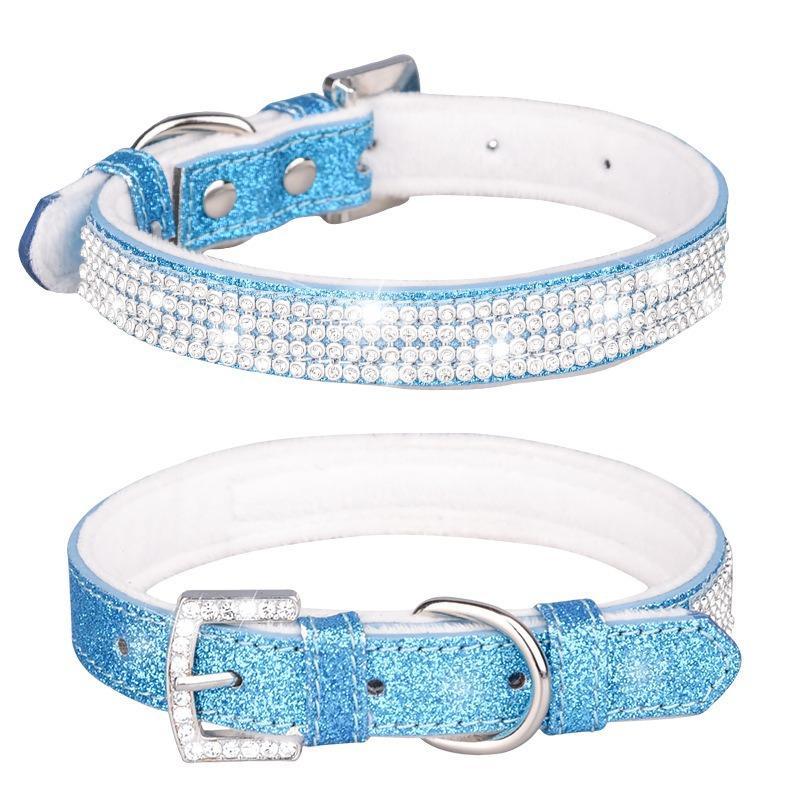 Dog collar Shiny rhinestone Dog collar Soft and comfortable Suitable for large, medium and small dogs Fashion pet collar