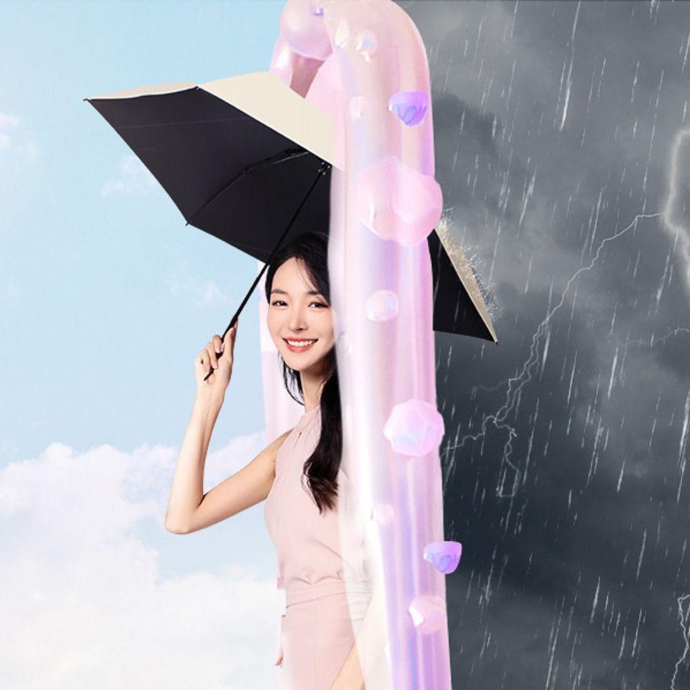 Carbon Fiber Sun UV Protection Sunshade 3 Folding Pocket Pencil Umbrella Rainy Umbrella Summer