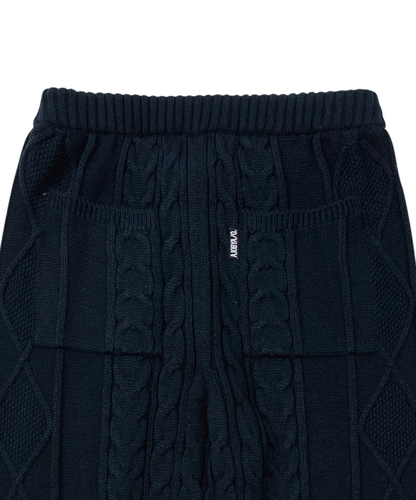 AJOBYAJO Twisted Cable Knit Pants [Navy]