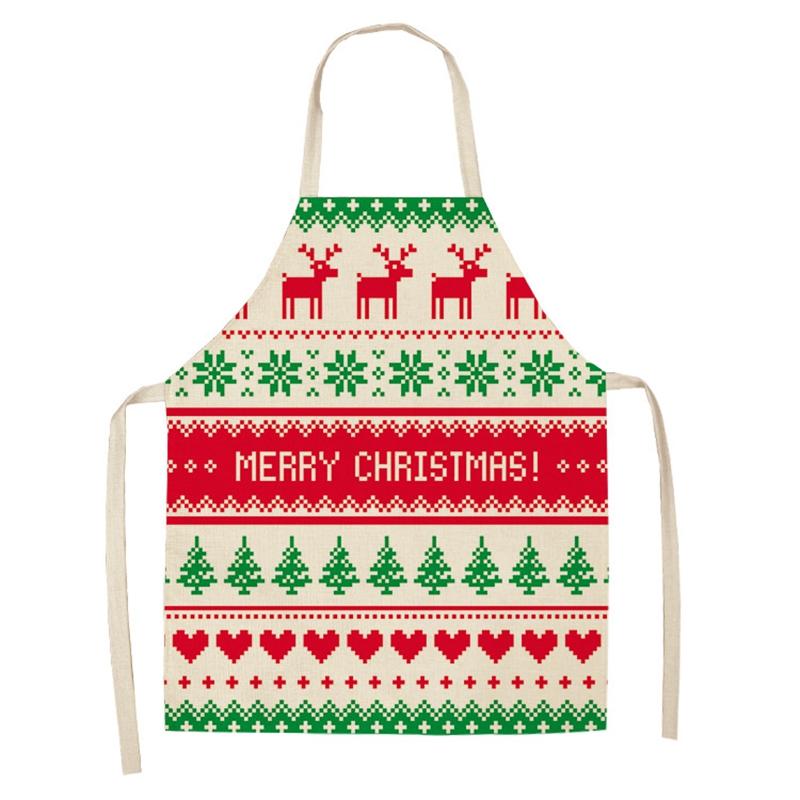 Linen Merry Christmas Apron Christmas Decorations for Home Kitchen Accessories 2025 Christmas Natal Navidad 2025 New Year Gifts