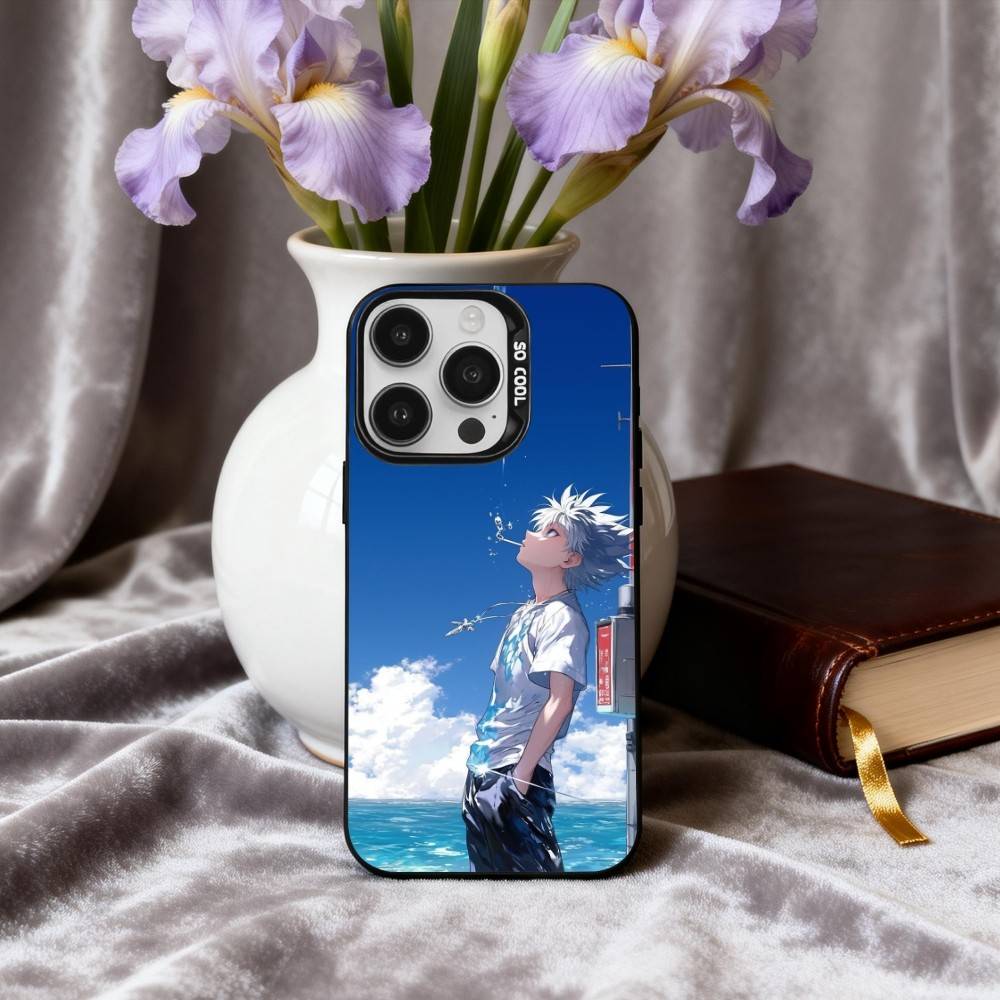 K-Киллуа Z-Золдик H-Охотник х Охотник Чехол для телефона Для iPhone17,16,15,14,13,12,11 Plus,Pro Max Черный Конфетный серебристый чехол для телефона iPhone14ProMax