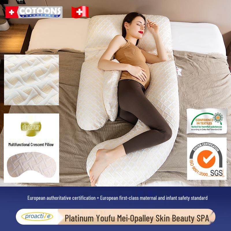 Multifunctional U-Shaped Maternity Body Pillow with Removable Waist Support