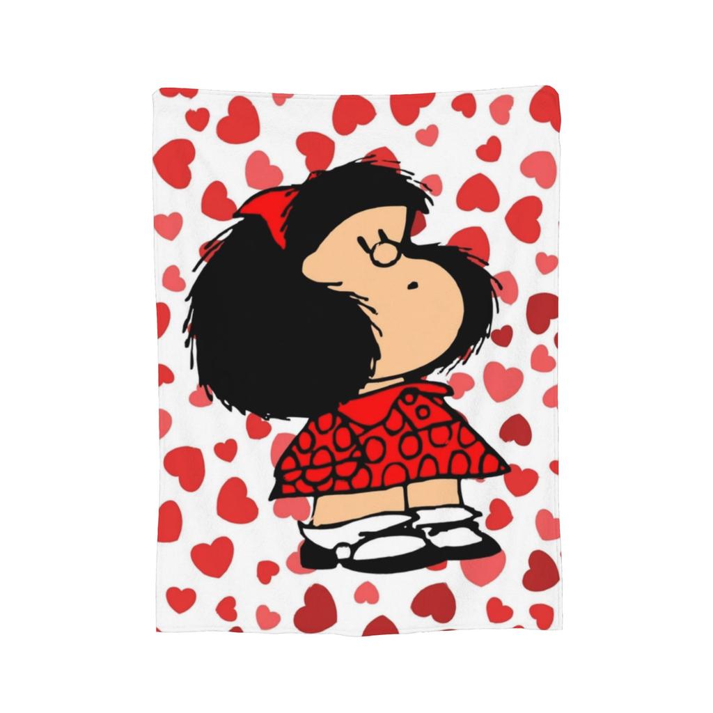 Mafaldas  Collage Flannel Blanket Cute Kawaii Fashion Throw Blanket for Bed Sofa Couch 150*125cm Bedspreads,