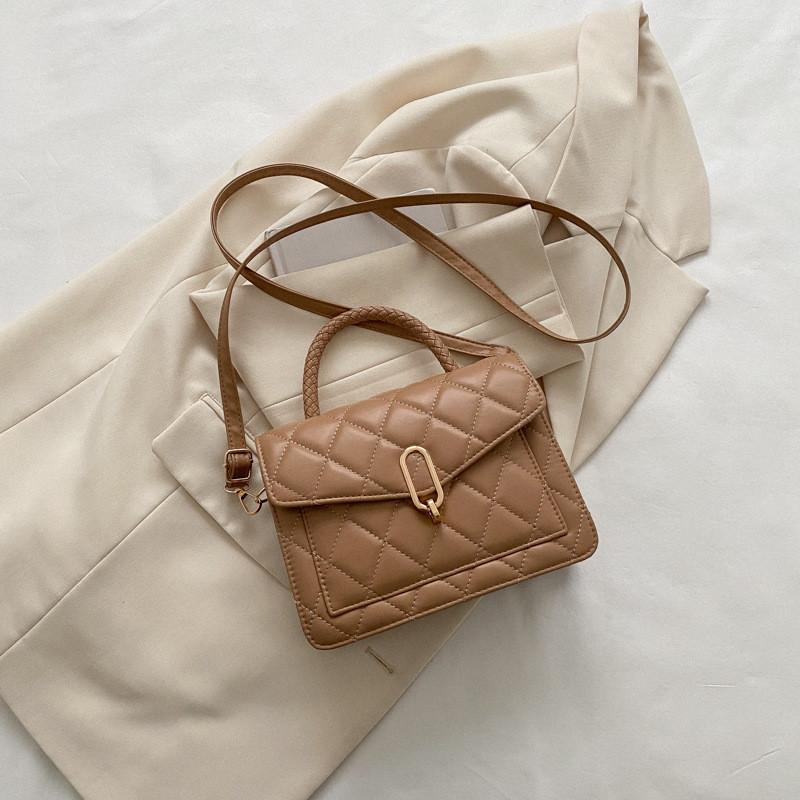 Trendy Street Style Shoulder Bag Pu Leather Small Square Bag For Women хаки