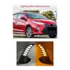 Authentic For Toyota Yaris Vios - Car Front Bumper LED Daytime Running Light Yellow White Driving Turn Signal Fog Lamp