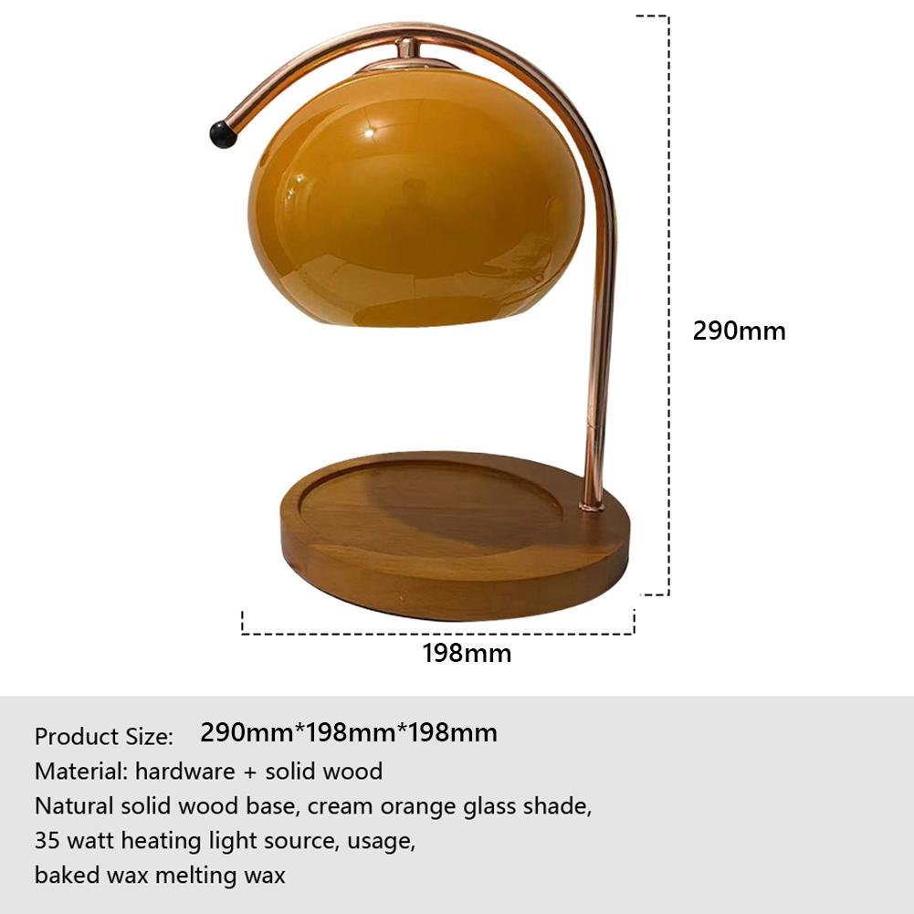 Wooden Base Candle Warmer Lamp with Timer Nordic Candle Wax Lamp 2 Bulbs Modern Wax Melting Light for House Office Decoration