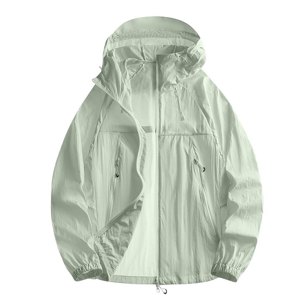 Lightweight Hooded Jacket For Couples Fashion Sunscreen Full Zipper Breathable Comfy Hoodies Coat Outdoor Sport Outwear