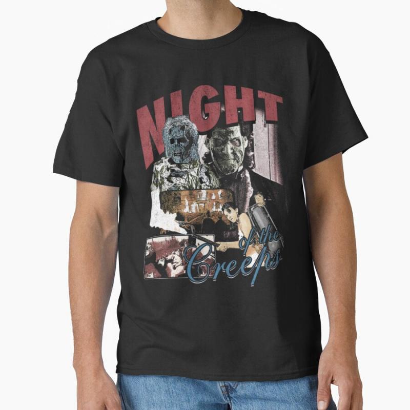 Night of the Creeps Cult 80s Vintage Horror Movies T Shirt for Men Large Size Adult Tops S-6XL