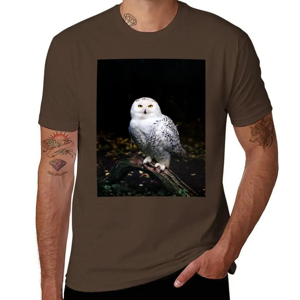 Majestic Winter Snowy Owl T-Shirt Boys Whites Boys Animal Print Customs Design Your Own Mens Funny T Shirts