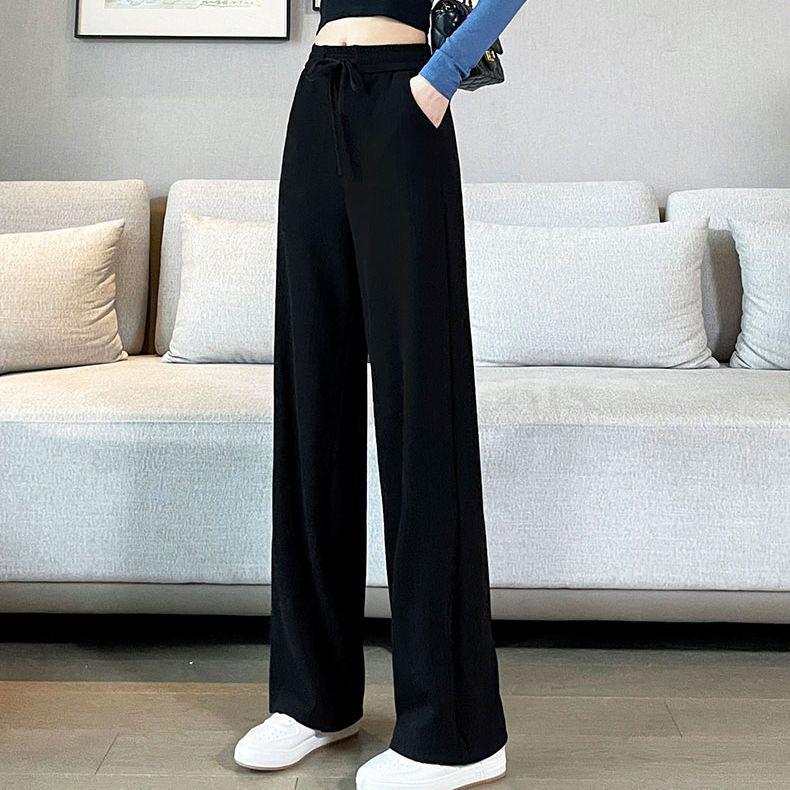 

Women s Plus Size Summer Ice Silk Wide-Leg Pants - Slimming, Loose, and Comfortable L [Recommended 43-55 kg]