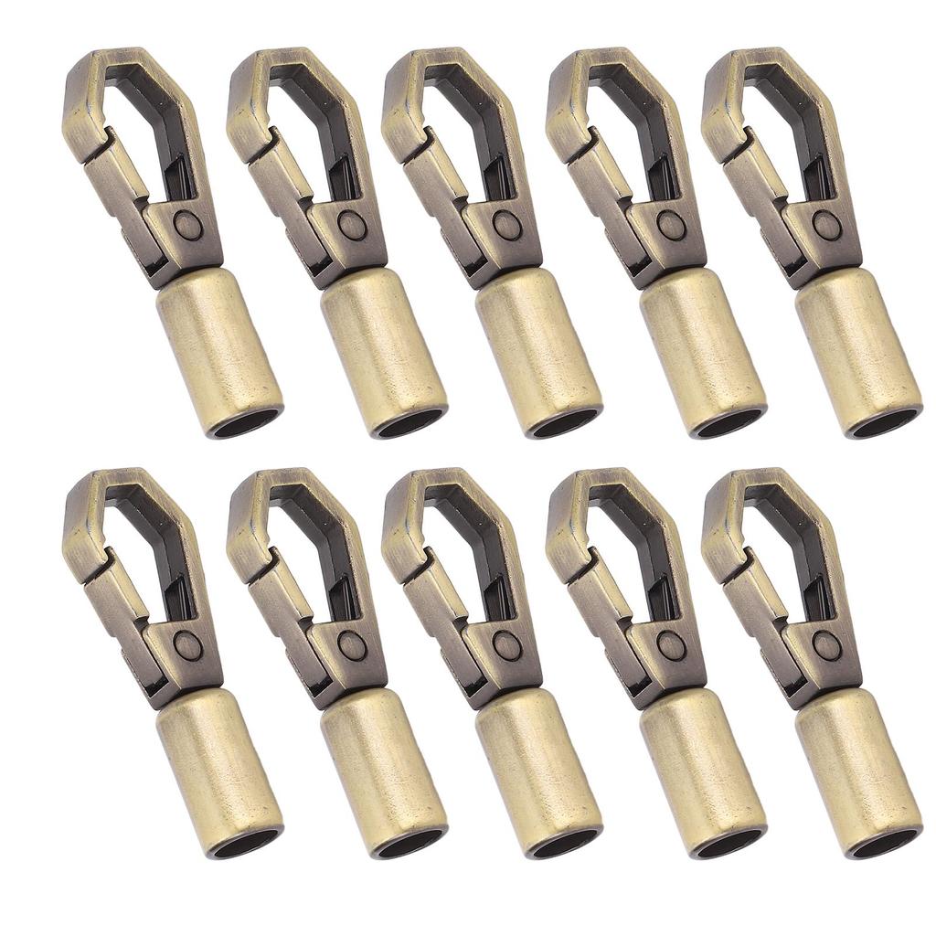 10 Set Cord End Cap Rope Stop Snap Decking Fittings Bulk for Jewelry Making with 6mm Zinc Alloy