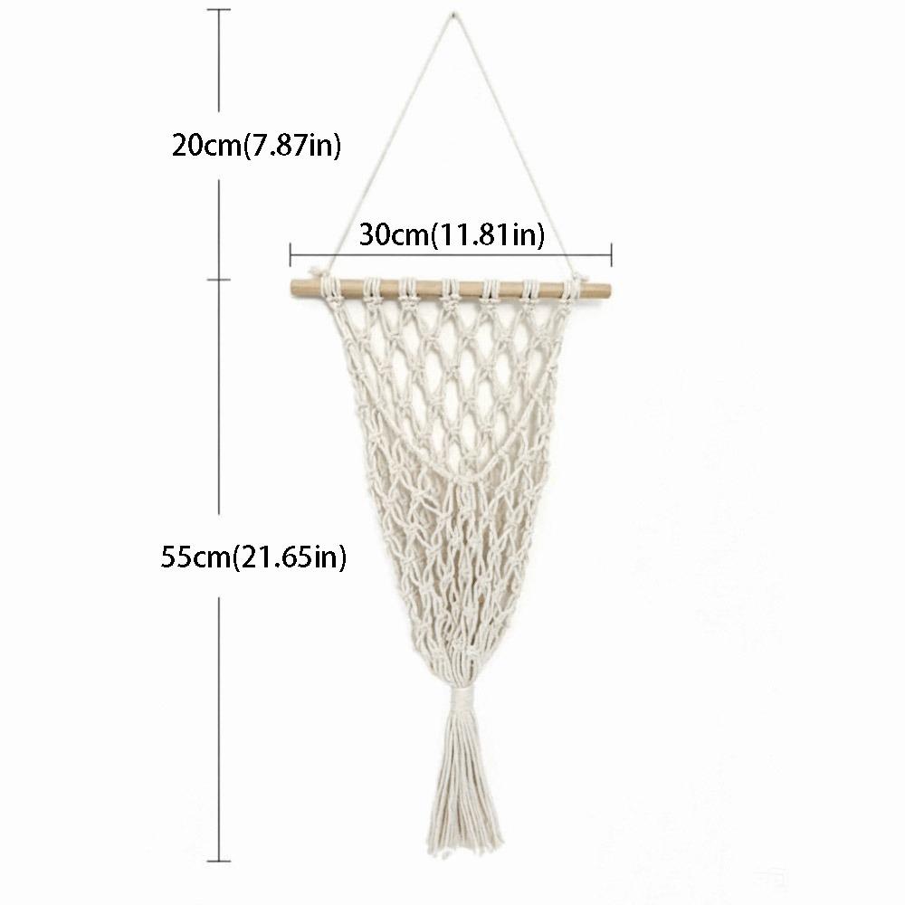 Handmade Woven Hanging Wall Holder Tassel Design Kitchen Storage Rack Vegetable Container Home