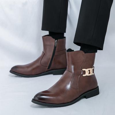 Herren Western Cowboystiefel Spitzschuh Motorradstiefel Retro Kleid Leder Herrenschuhe Übergröße High Top